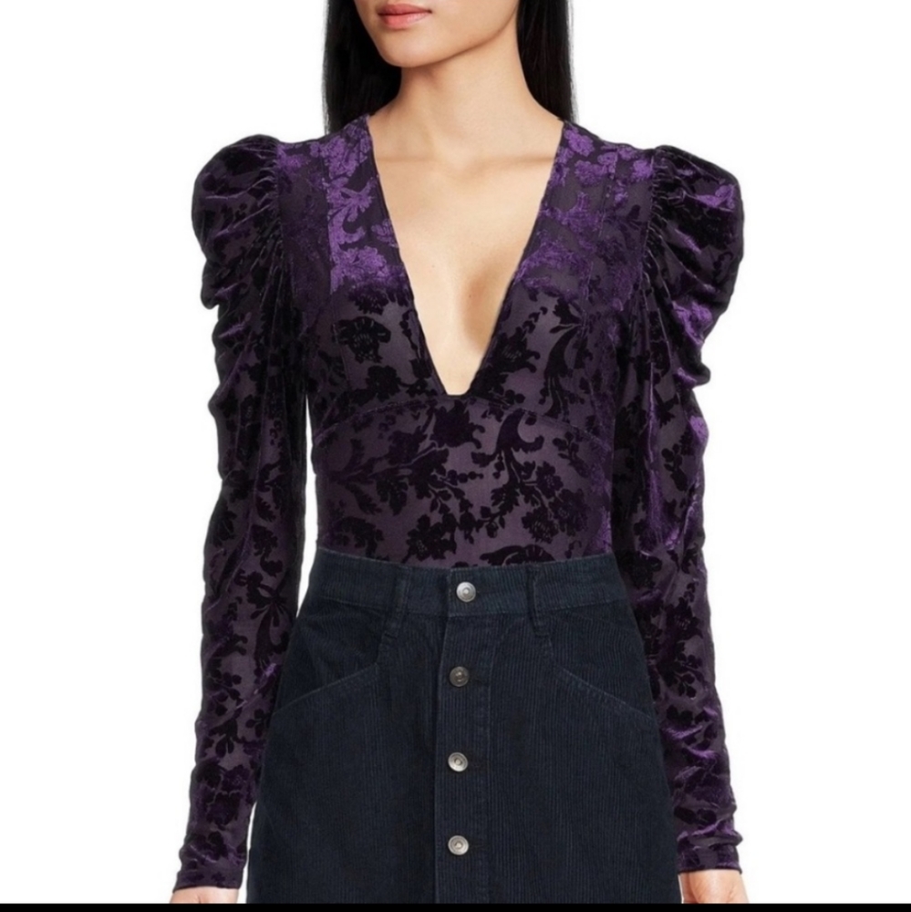 NWT FP Velvet Embossed Bodysuit